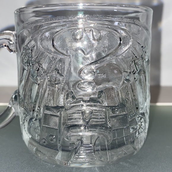 Vintage 1995 McDonald's Batman Forever 3D The Riddler Clear Glass Mug/Cup USA - Picture 3 of 9